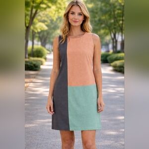 #1048 Nine west colorblock sleeveless sheath sz 6